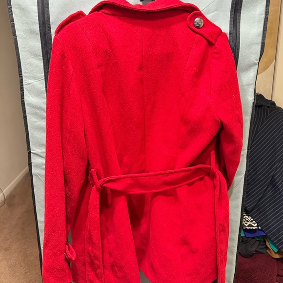 Red Button Up Coat - Picture 2 of 2